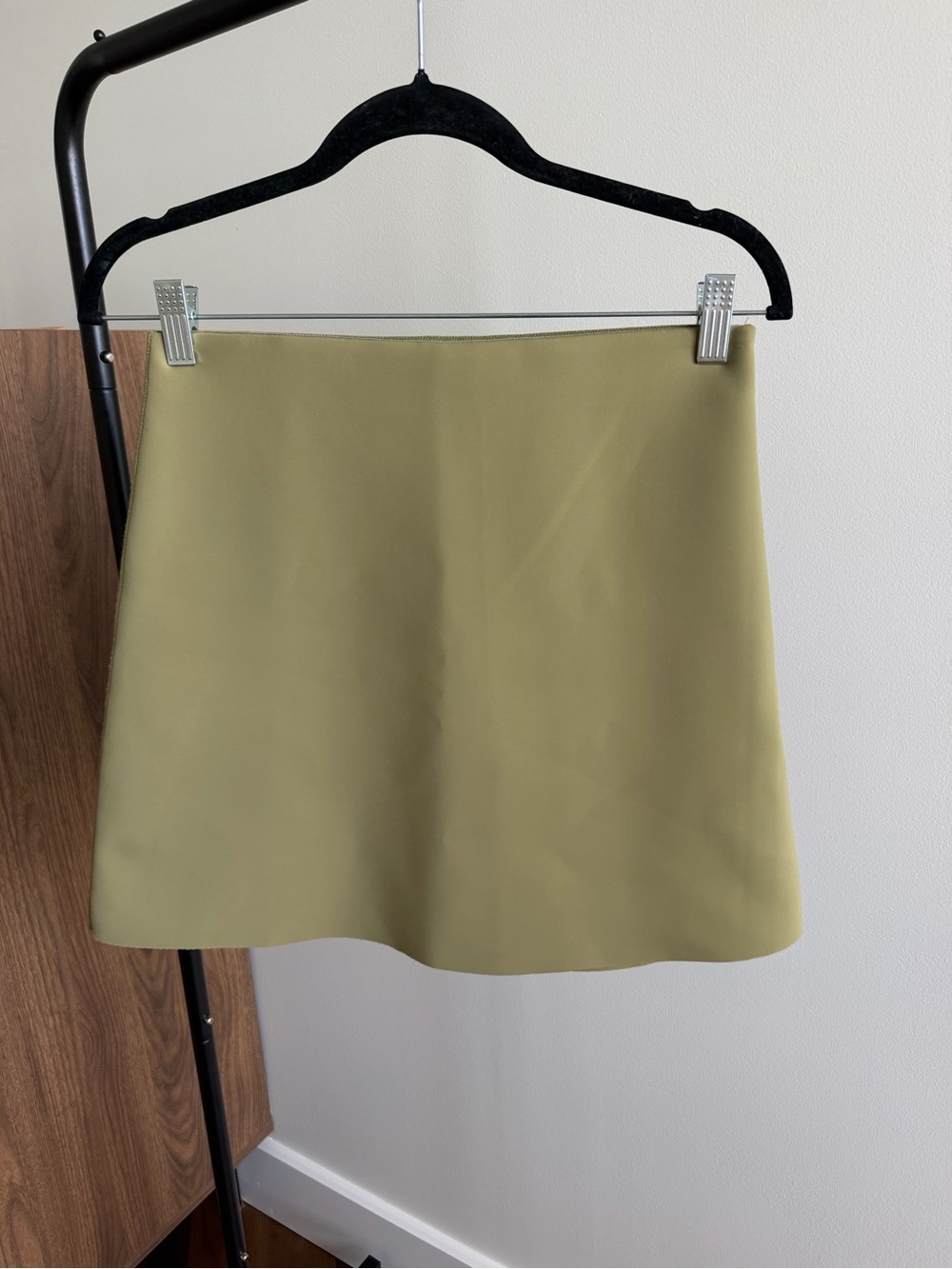 COS Olive Green Scuba Jersey Mini Skirt Size S